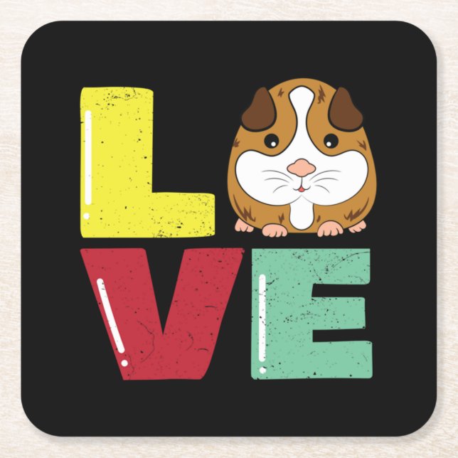 Guinea Pig Square Paper Coaster (Front)