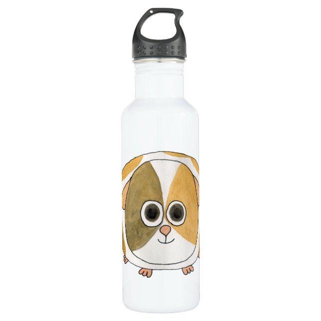 Guinea Pig. Stainless Steel Water Bottle (Front)