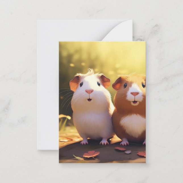Guinea pig themed design, cute . note card (Front)