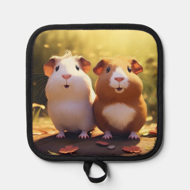 Guinea pig themed kitchen accessory, cute . pot holder (Front)