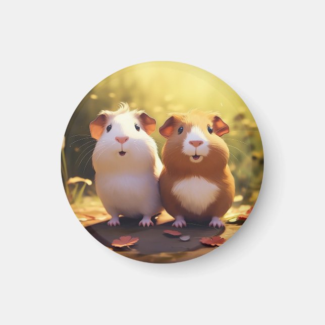 Guinea pig themed magnet, cute . magnet (Front)