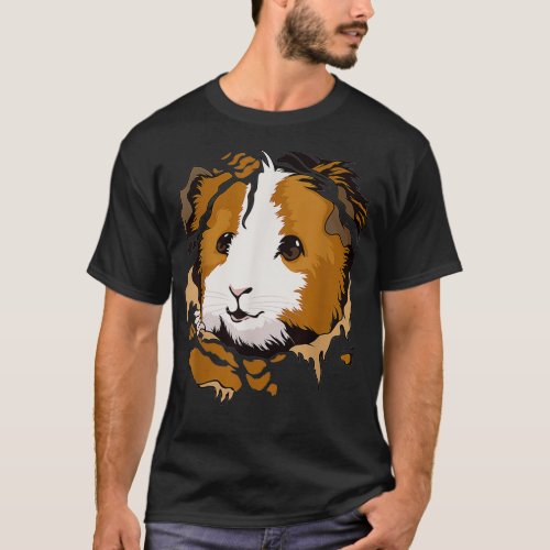 Guinea Pig Torn Clothes Ripped Ragged Cavy Outfit  T_Shirt