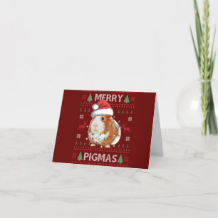 Guinea Pig Ugly Christmas Sweater Merry Pigmas Letterpress Thank You Card