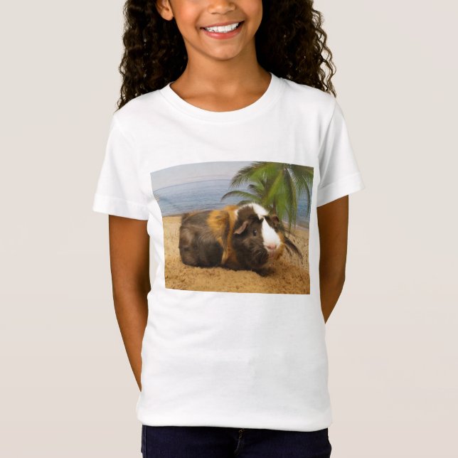 Guinea Pig Under Palm Tree Tee Shirt (Front)