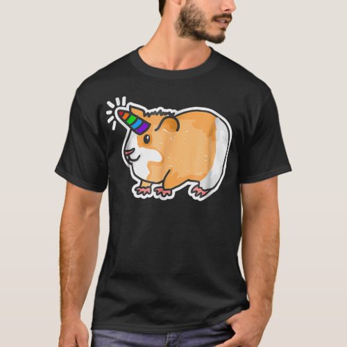 Guinea Pig Unicorn shirt with Rainbow colored horn