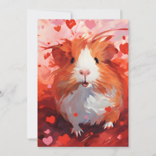 Guinea Pig Valentine's day  Holiday Card