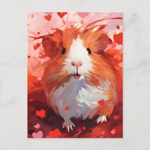 Guinea Pig Valentines day  Postcard