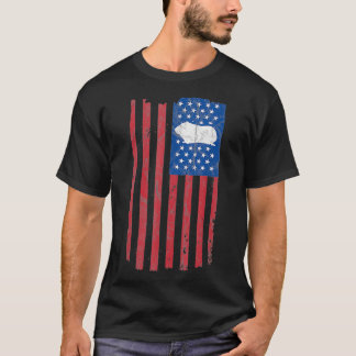 Guinea Pig Vintage American Flag Retro Pet Rodent  T-Shirt
