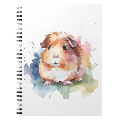 Guinea Pig Watercolor Art Gift  Notebook