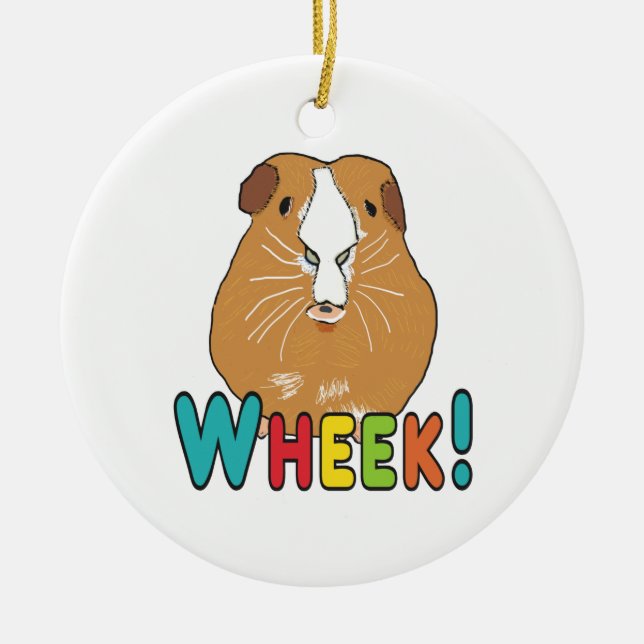 Guinea Pig Wheek Ceramic Ornament (Front)