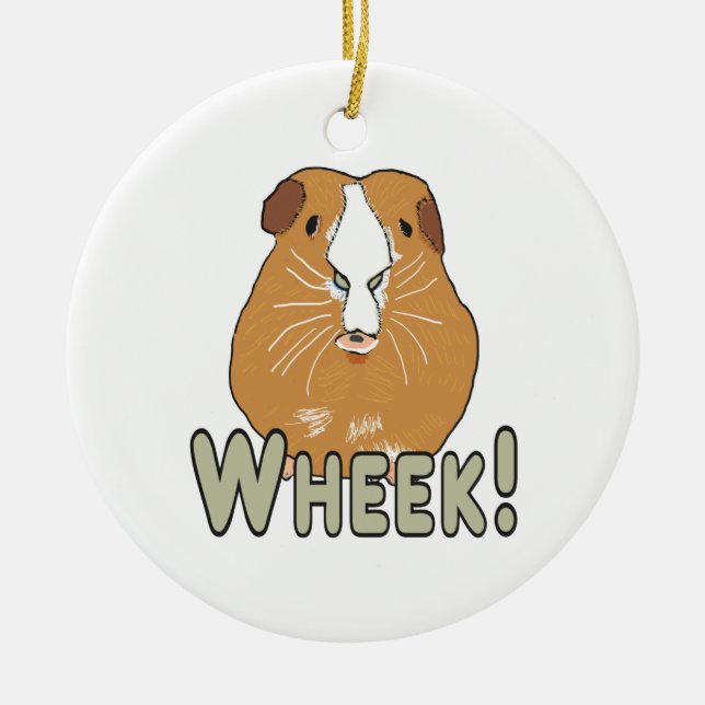 Guinea Pig Wheek Ceramic Ornament (Front)