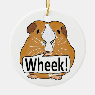 Guinea Pig Wheek Ceramic Ornament