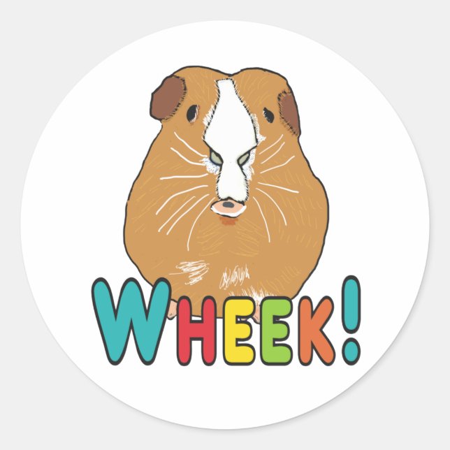 Guinea Pig Wheek Classic Round Sticker (Front)