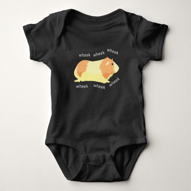 Guinea Pig wheek Small animal adorable Pet Lover Baby Bodysuit (Front)