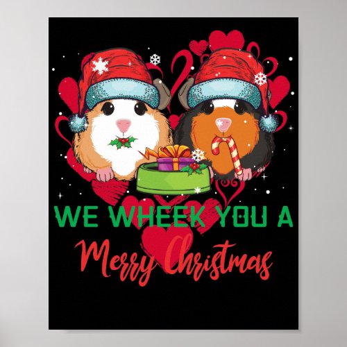 Guinea Pig Wheek You A Merry Christmas Poster