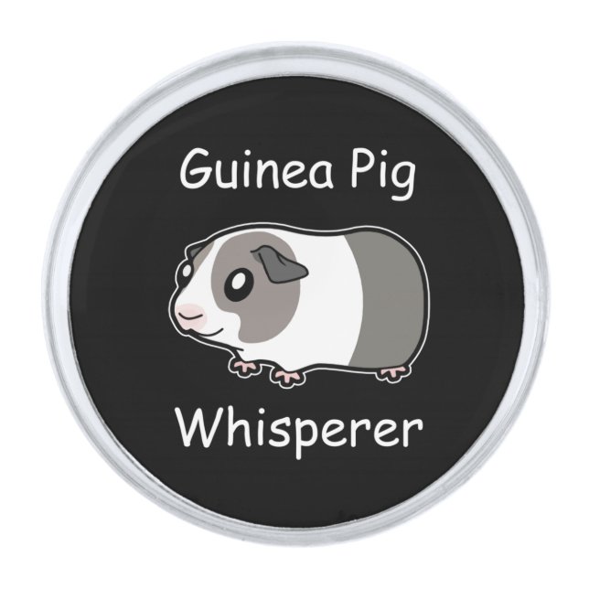 Guinea Pig Whisperer Silver Finish Lapel Pin (Front)