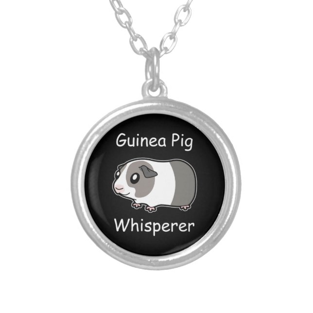 Guinea Pig Whisperer Silver Plated Necklace (Front)