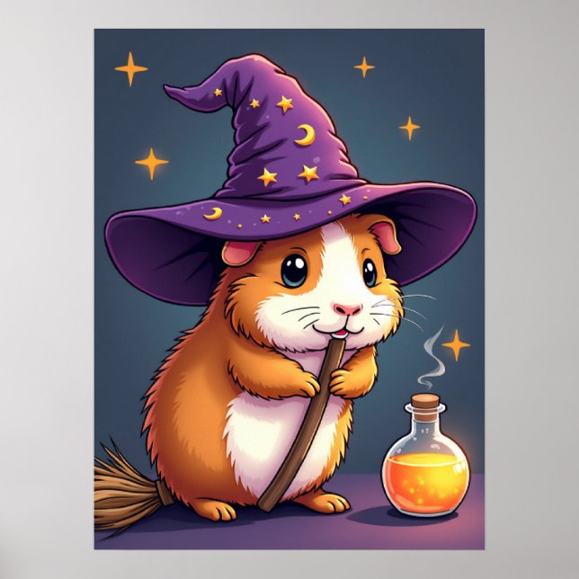 Guinea Pig Witch – Cute Dog Pop Art Poster (Front)
