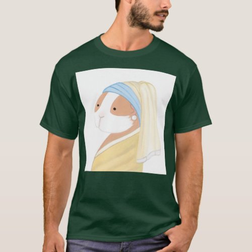 Guinea pig with a pearl earring  T_Shirt