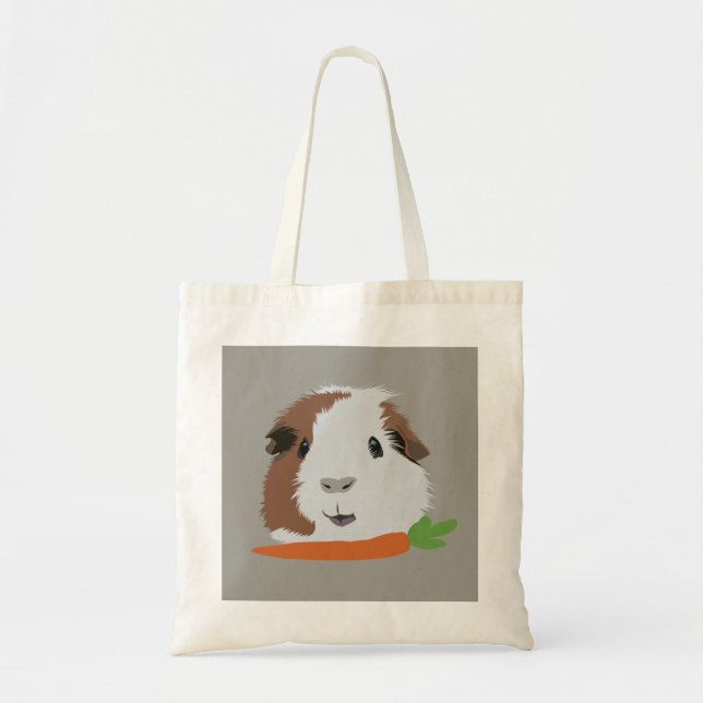 Guinea Pig with Carrot Tote Bag (Front)