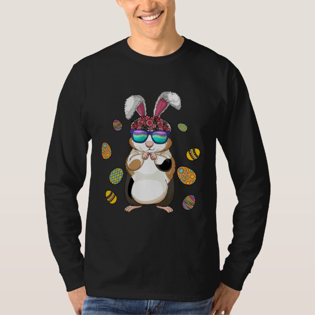 Guinea Pig With Cute Bunny Ears Happy Easter Day E T-Shirt (Front)