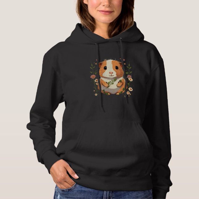 Guinea Pig with Flowers for a Guinea pig Hoodie (Front)
