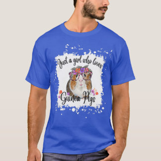 Guinea Pig With Glasses Flowers, Adorable Guinea P T-Shirt