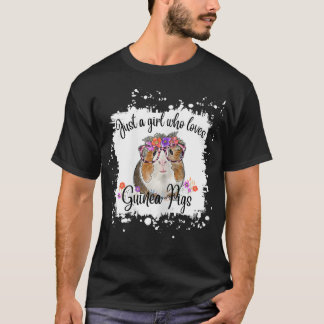 Guinea Pig With Glasses Flowers, Adorable Guinea P T-Shirt
