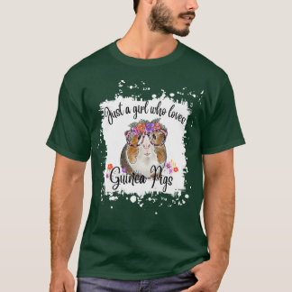 Guinea Pig With Glasses Flowers, Adorable Guinea P T-Shirt