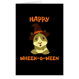Guinea Pig With Halloween Witch Hat For A Guinea Card