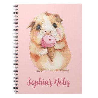 Guinea Pig with Icecream Personalized Notebook