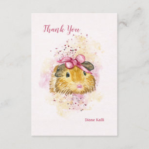 Guinea Pig with Pink Bow Personalized Stationery Invitation