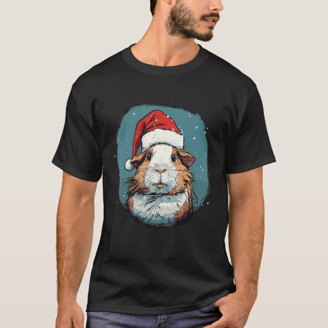 Guinea Pig with Santa Hat T-Shirt (Front)