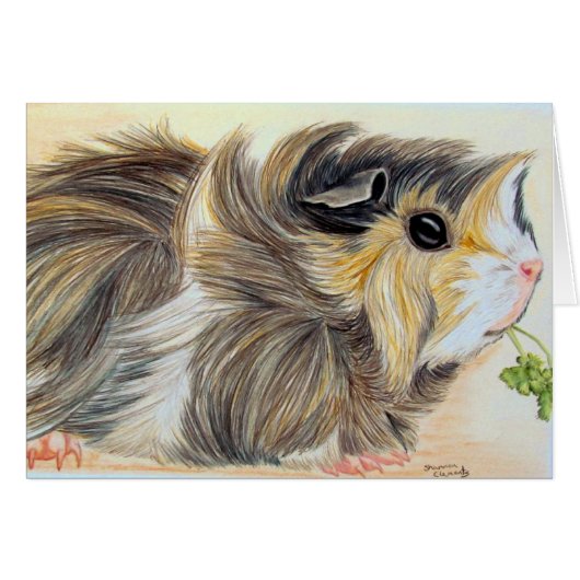Guinea Pig with sprig Cards (Front Horizontal)