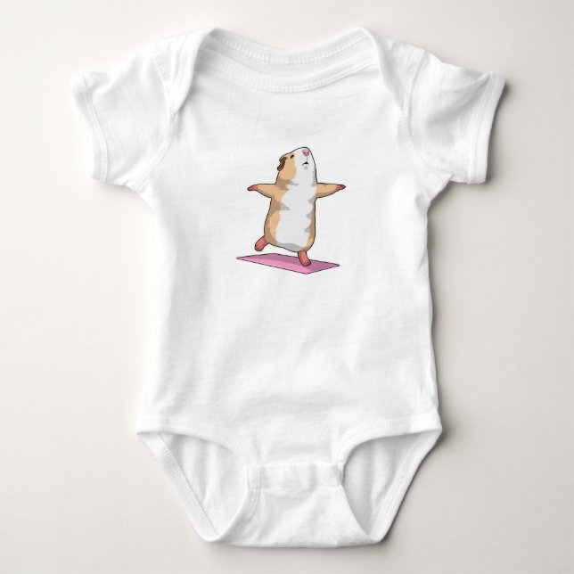 Guinea pig Yoga Meditation Fitness Baby Bodysuit (Front)