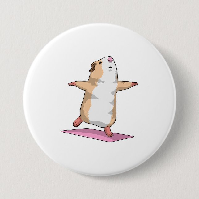 Guinea pig Yoga Meditation Fitness Button (Front)