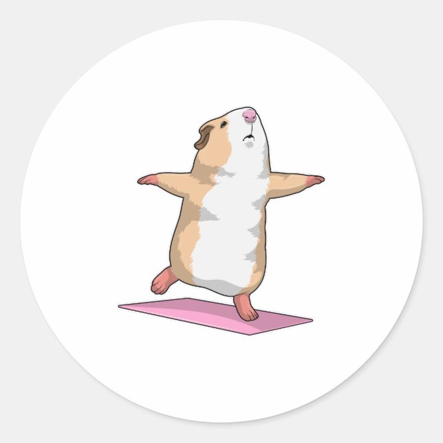 Guinea pig Yoga Meditation Fitness Classic Round Sticker (Front)