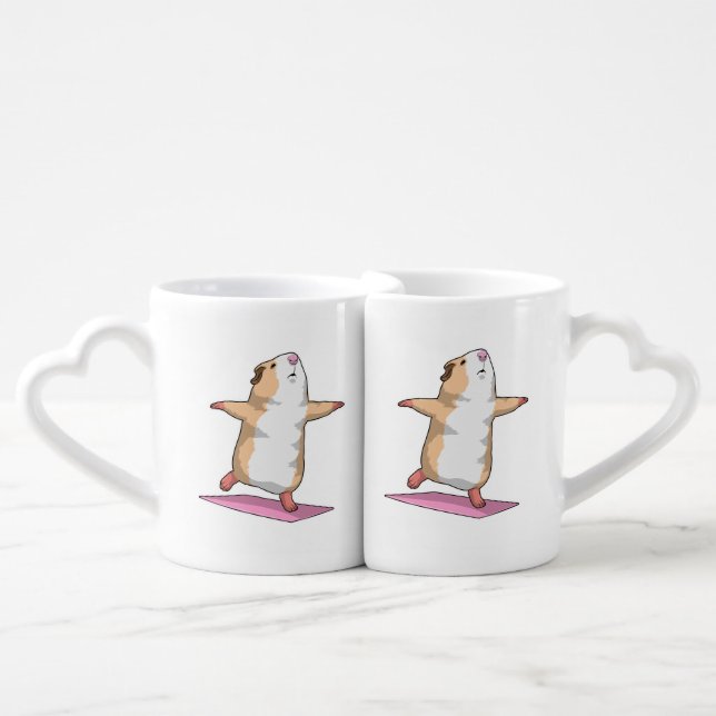Guinea pig Yoga Meditation Fitness Coffee Mug Set (Front Nesting)