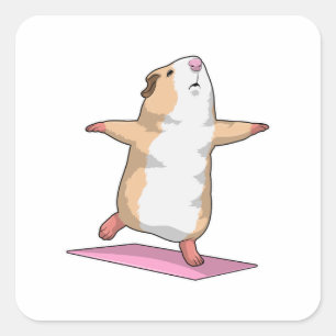 Guinea pig Yoga Meditation Fitness Square Sticker