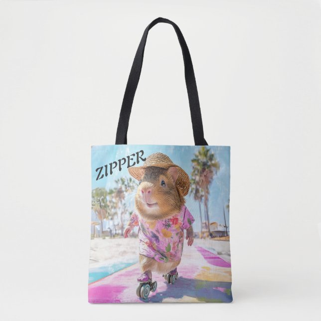 Guinea Pig Zipper In Pink With Style & Sass  Tote Bag (Front)