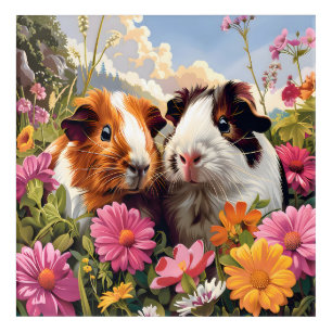 Guinea Pigs Among Wildflowers Acrylic Print