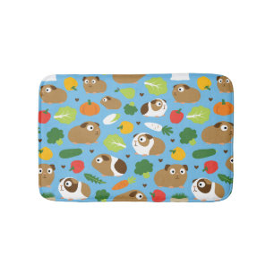 Guinea Pigs And Their Treats Bath Mat
