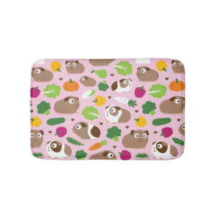 Guinea Pigs And Their Treats Bath Mat