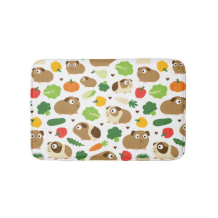 Guinea Pigs And Their Treats Bath Mat