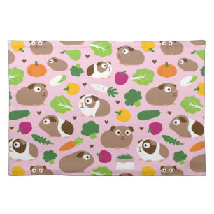 Guinea Pigs And Their Treats Cloth Placemat