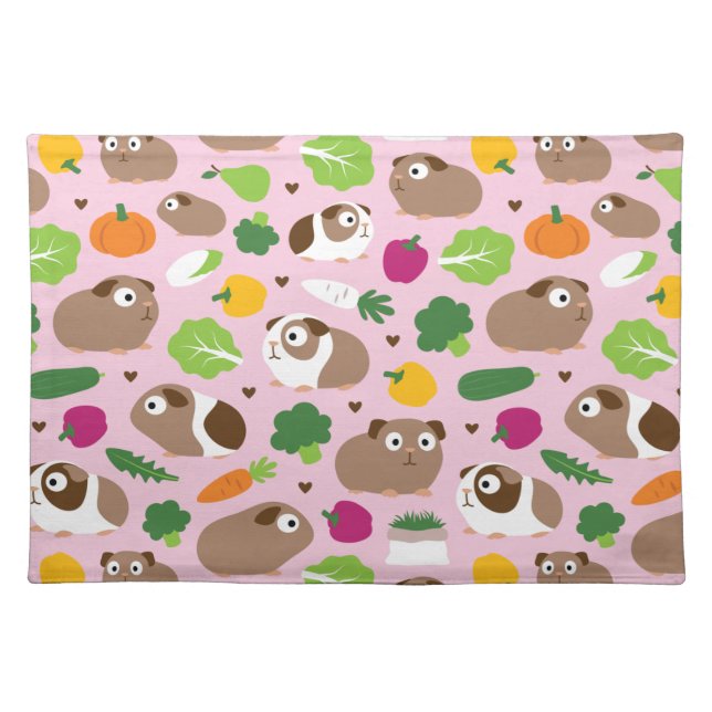 Guinea Pigs And Their Treats Cloth Placemat (Front)