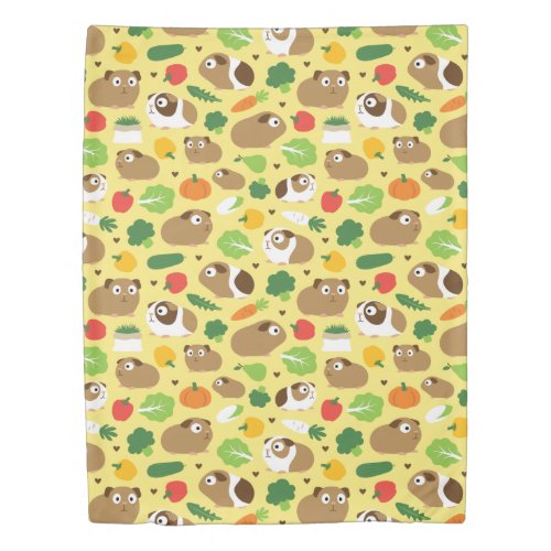 Guinea Pigs And Their Treats Duvet Cover