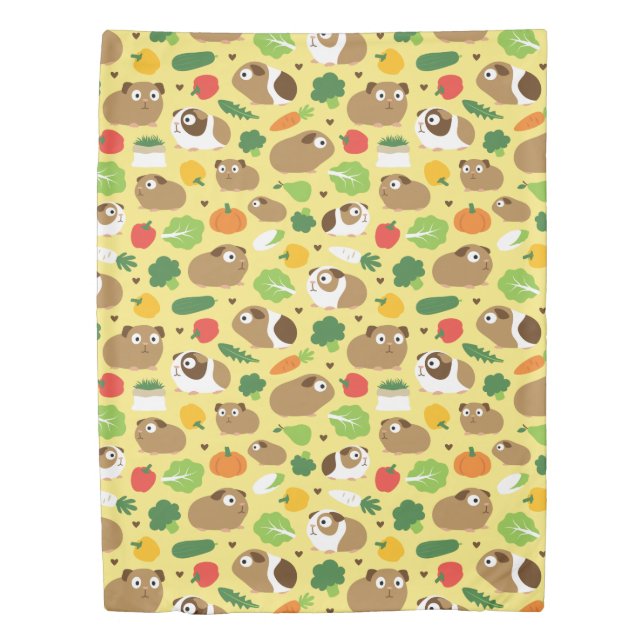 Guinea Pigs And Their Treats Duvet Cover (Front)