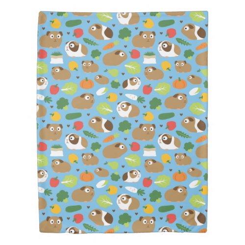 Guinea Pigs And Their Treats Duvet Cover