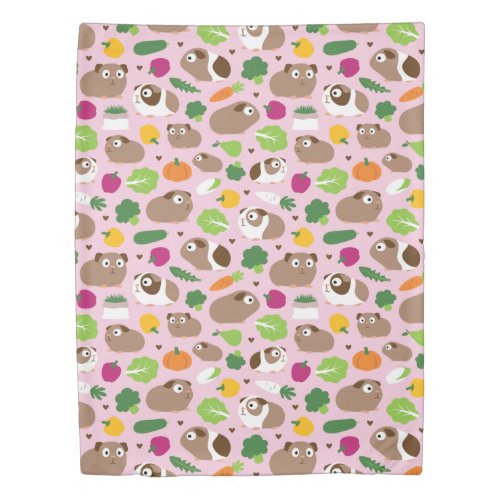 Guinea Pigs And Their Treats Duvet Cover